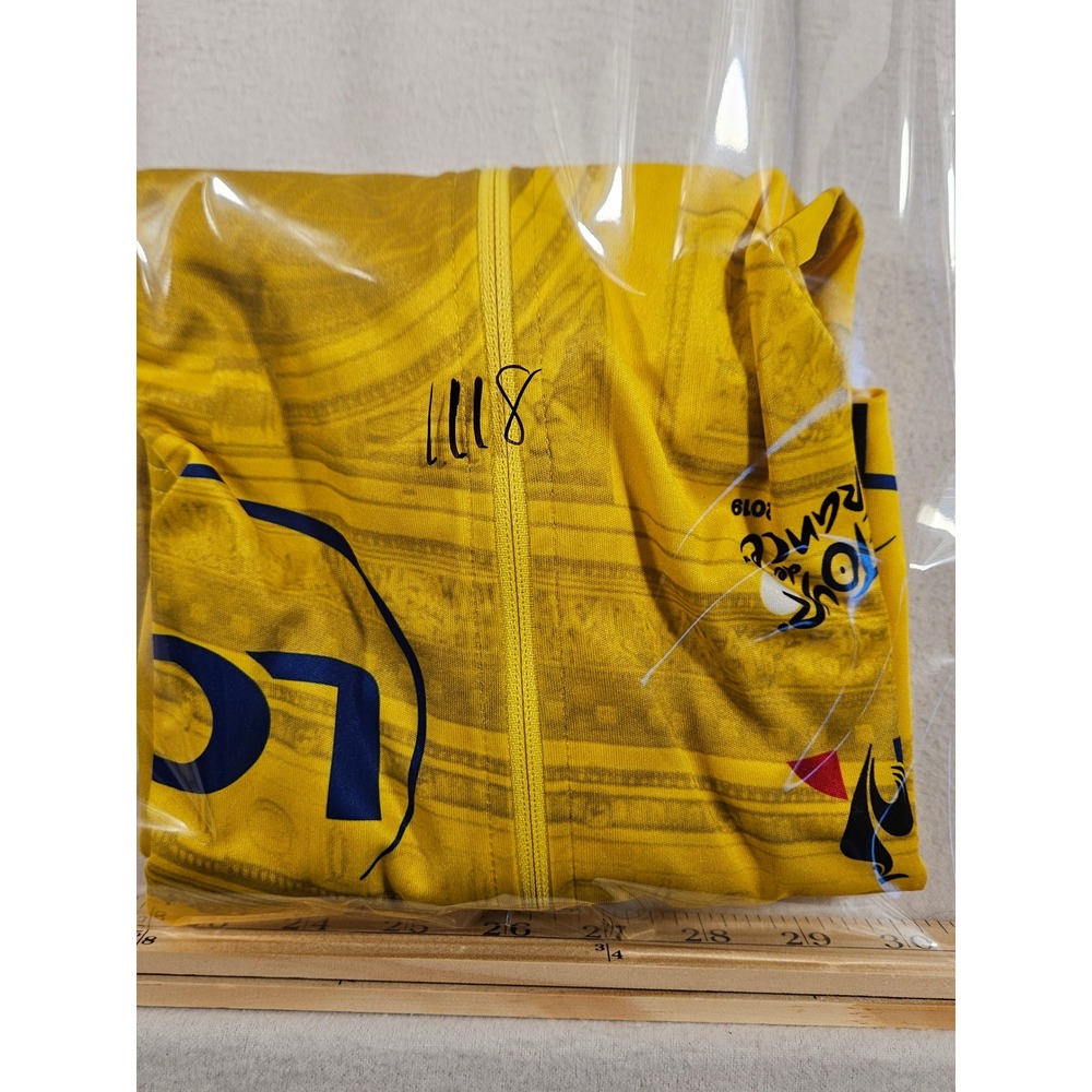 Le Coq Sportif Tour de France 2019 LCL Arrival Yellow Cyclying Jersey Mens Large - Picture 9 of 9